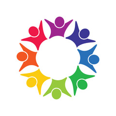 rotating successful people community logo design