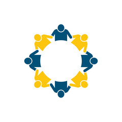 rotating successful people community logo design