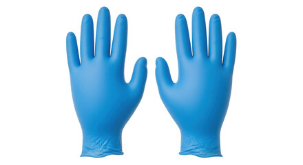 Obraz premium Pair of blue disposable protective gloves, cut out, stock png, isolated on transparent background