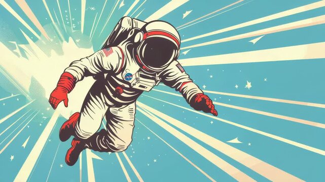 Video An astronaut is soaring through the air, capturing a moment of weightlessness