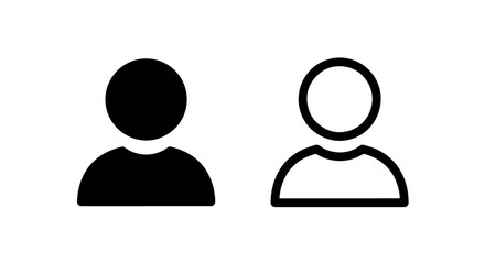 User profile icons, solid black and outline, representing people and individuals