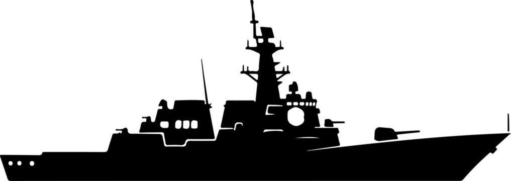 Battleship silhouette vector illustration
