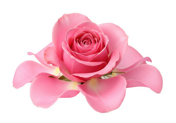 Fototapeta premium Pink rose flower isolated on transparent background isolated on transparent background