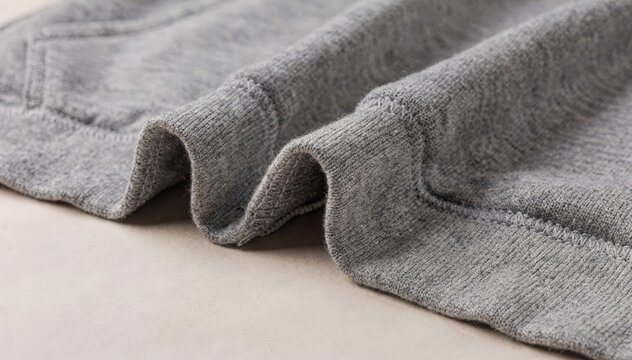 Medium shot of loopback knit fabric with a smooth surface perfect for casual hooded apparel emphasizing breathability and comfort.