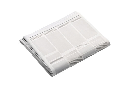 Newspaper folded, printed pages news publication casual reading, isolated on a transparent background