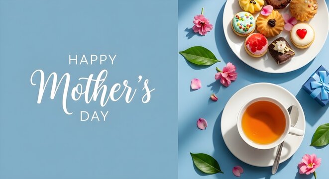 Happy mother's day tea and cupcakes celebration