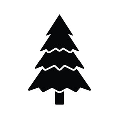 Fototapeta premium Tree silhouette icon of pine for nature design