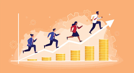 Business growth and financial success concept