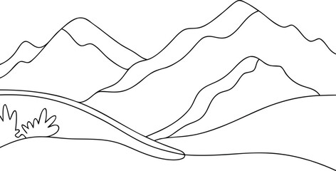 Simple Mountain Landscape View