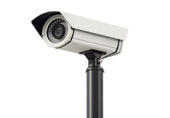 White outdoor security camera infrared LED night vision surveillance, isolated on a transparent background