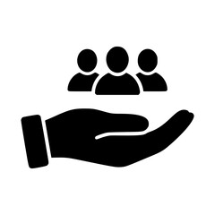 Team Support Icon in Minimalist Style Conveying Unity and Trust