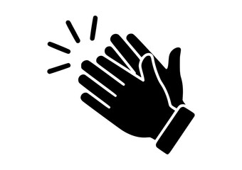 Obraz premium Clapping Hands Icon in Minimalist Style Conveying Energetic Mood