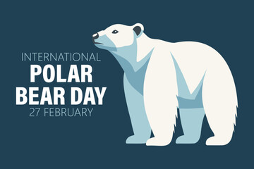 International polar bear day banner. Cute polar bear. Greeting card, poster, illustration. © Tatiana