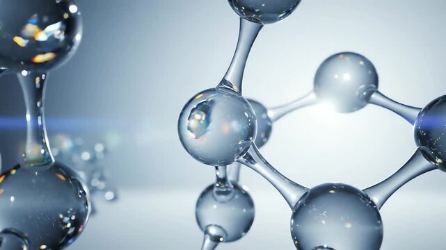 Abstract molecular structure background with glass spheres