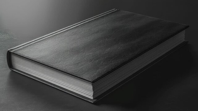 Video A closed black book resting on a flat surface