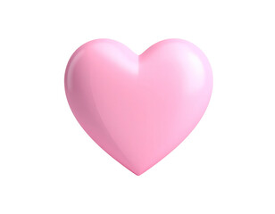 A glossy, 3D rendered pink heart floats on a transparent background