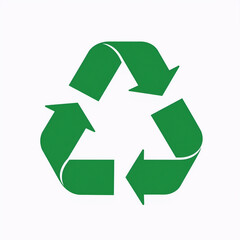 Obraz premium Recycle symbol in dark green on white background, isolated and cut out