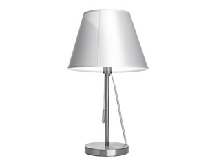 Sleek, modern metal desk lamp with a conical shade emits soft light