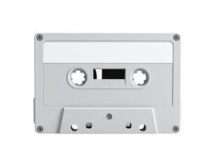 Fototapeta premium A close-up, top-down view of a vintage, blank cassette tape