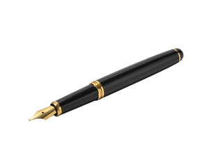 Elegant black and gold writing instrument with a pointed nib