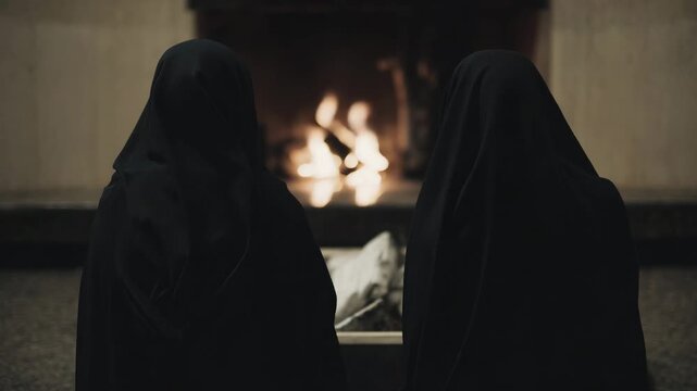 symmetrical composition, subdued emotion, solemn atmosphere, spiritual gathering, traditional ceremony, cultural ritual 4K