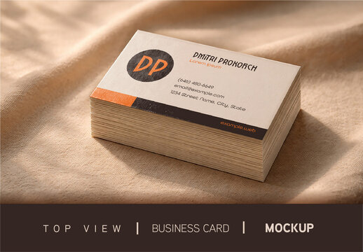 Business Card Paper Stack Mockup