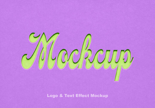 Colorful Realistic Cut Out Paper Mockup