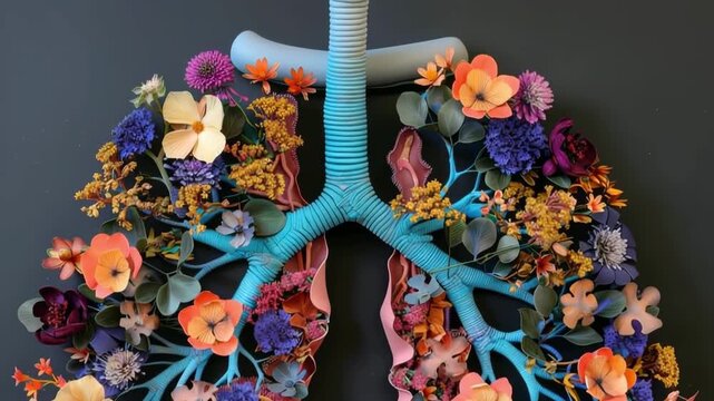 Vivid floral lungs: symbolic representation of nature and human connection
