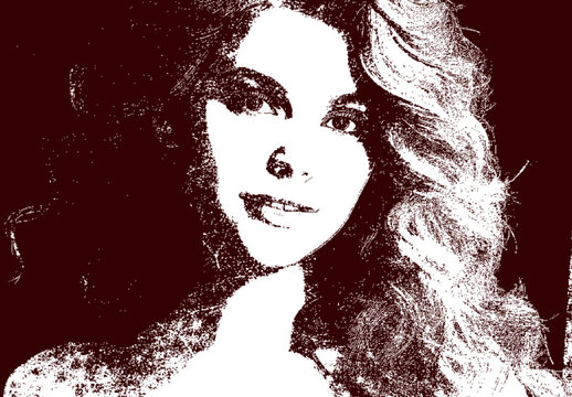 Red And White Vintage Distressed Stamp Photo Effect