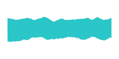 Fototapeta premium Torn Teal Paper Strip, Ripped Edge Banner on Transparent Background