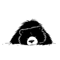 Obraz premium Sloth Bear. Sloth Bear simple black and white line art vector logo
