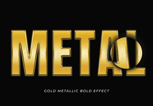 Gold Bold Polished Metallic Text Effect Chrome Shiny Font