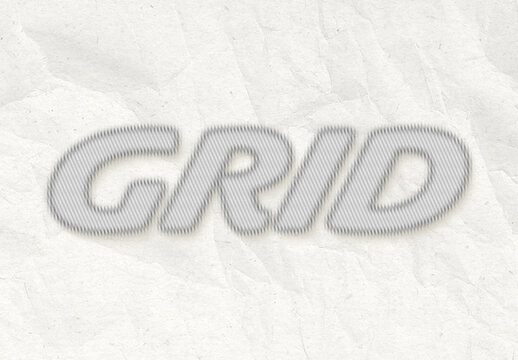 Gray Diagonal Lined Halftone Text Effect Shadow Distortion Font