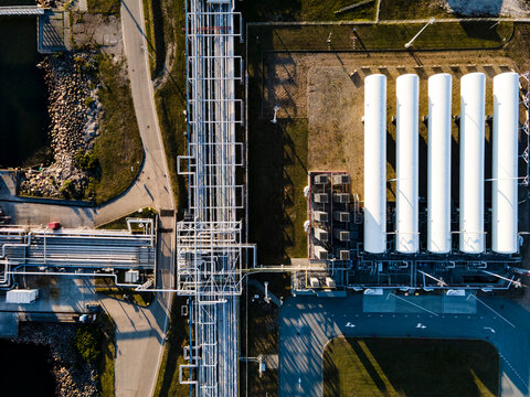 Aerial View of Pipeline Network Representing Energy Infrastructure and Supply Chain Operations