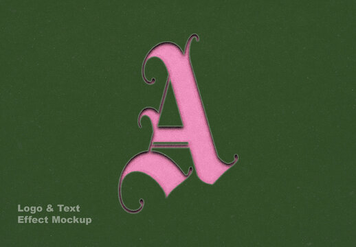 Debossed Logo And Text Text Effect Mockup