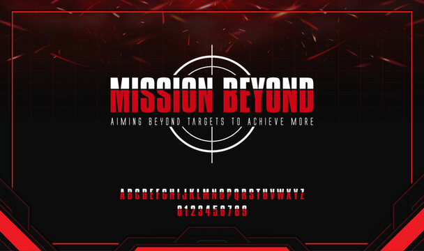 Cinematic spy mission logo with tactical action font, red HUD grid background, and target icon.