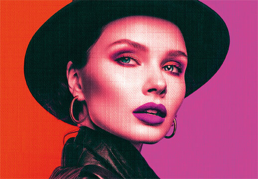 Pink Fashion Bold Embroidery Photo Effect