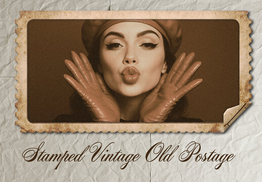 Sepia Vintage Old Stamp Photo Effect