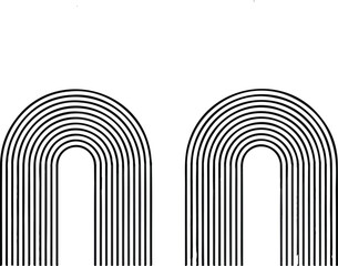 Obraz premium Abstract Line Arch Icon Set Bauhaus Curve Vector