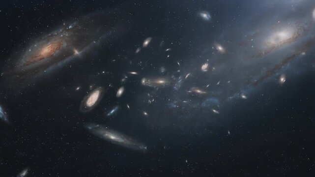Vast Cosmic Landscape with Numerous Galaxies in Deep Space