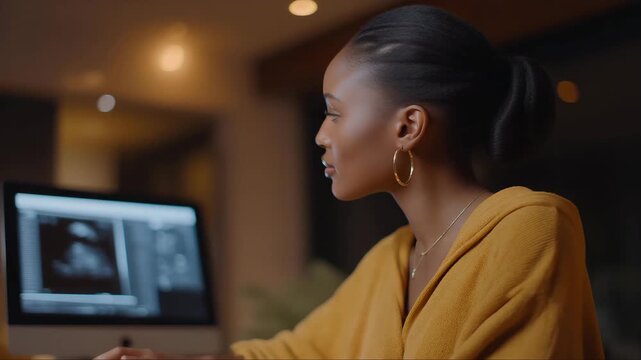 Healthcare professionals review a fetal ultrasound scan displaying ongoing baby development, emphasizing prenatal screening, medical accuracy, and fetal wellbeing. cinematic color correction,