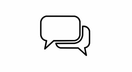Fototapeta premium Simple black speech bubbles icon on white background communication concept