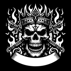 Fototapeta premium skull and crown