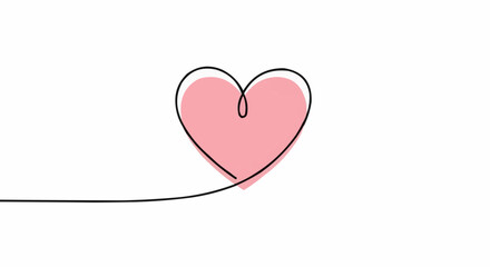 Fototapeta premium Heart shape with needle and thread illustration on white background