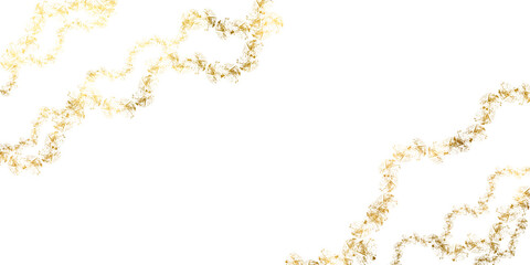 Golden dust line. Gold sparkle splatter border. Gold glitter, golden abstract foil PNG. Gold Foil...