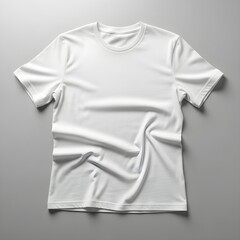 Fototapeta premium A crumpled white t shirt on a gray background
