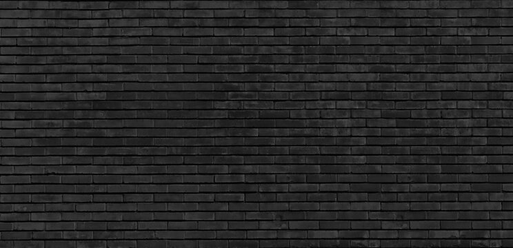 Black brick wall background in high resolution