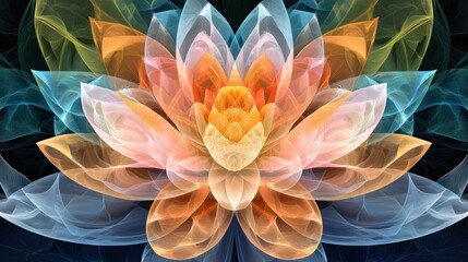 Obraz premium Abstract Floral Design with Colorful Fractal Petals and Patterns