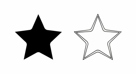 Obraz premium Black and white star icons with five points on white background vector