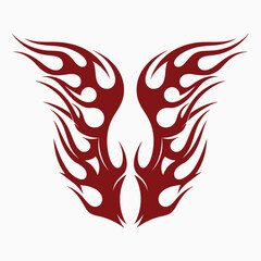 Obraz premium Red heart with wings tattoo vector design